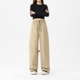 thumbnail image 3 of Girls' Quick-Dry Hiking Pants Lightweight Water-Resistant Baggy Joggers with Pockets Khaki L, 3 of 5