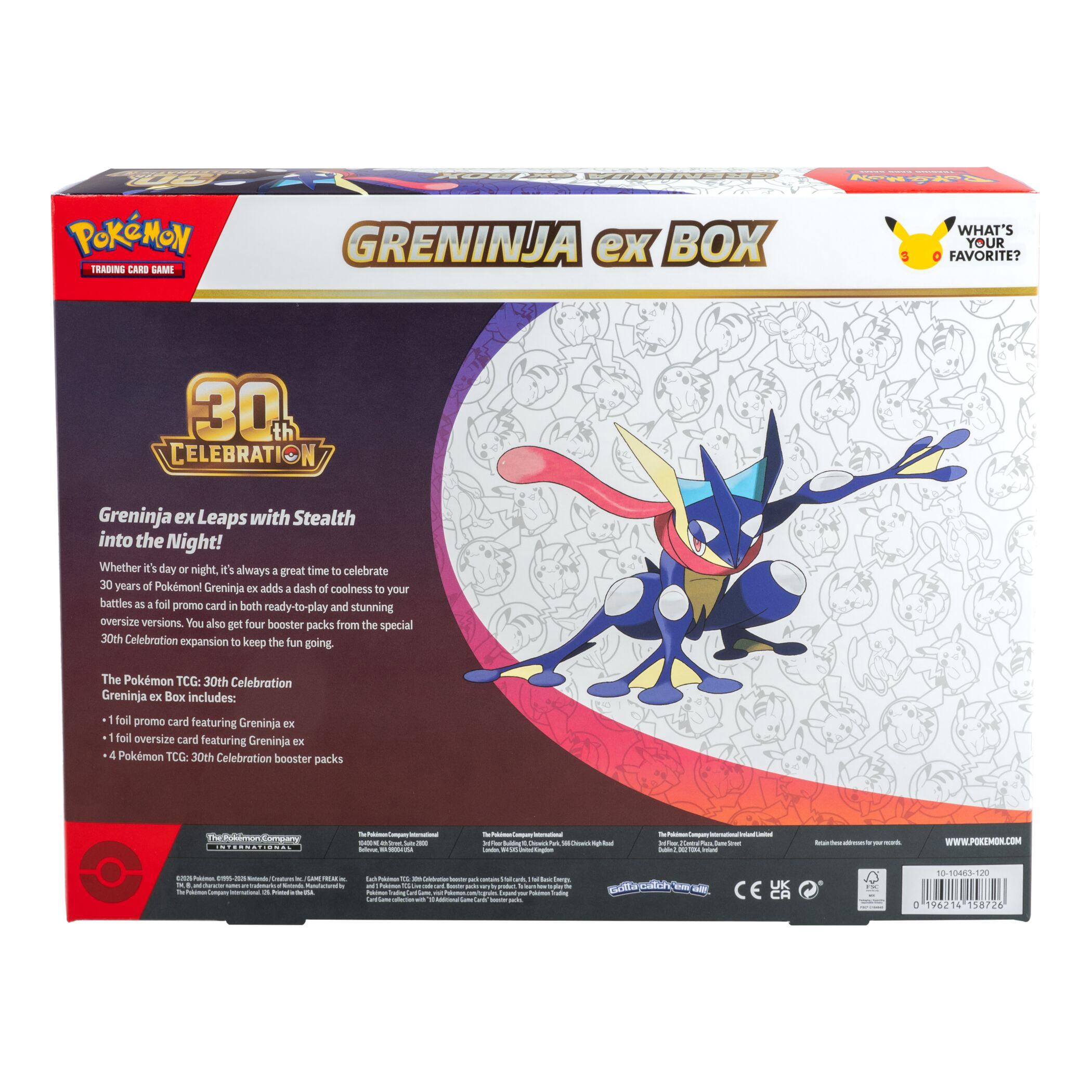 Pokémon TCG: 30th Celebration Pokémon ex Box Bundle - Sylveon ex and Greninja ex