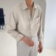 thumbnail image 1 of pstuiky Camisas de manga larga abrigadas para hombre, Camisa informal y moderna de manga larga con solapa y botones en color liso para hombre camisetas de hombre l, 1 of 4
