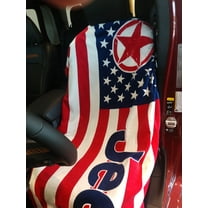 Seat Armour Part Compatible with Jeep - Towel2Go Seat Cover with Jeep American Flag Logo Red White Blue - 100percent Cotton, T2G100RWBJ