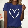 thumbnail image 4 of Besolor Summer Tops for Women Heart Printed Crewneck Short Sleeve T-Shirts Casual Loose Going out Blouse Tee, 4 of 6