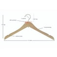 thumbnail image 3 of NAHANCO Wooden Bridal Reinforced Shirt Hanger, 17" - Low Gloss Natural /100 Count., 3 of 3