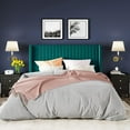 thumbnail image 2 of Allewie Queen Size Bed Frame/Velvet Upholstered Platform Bed/Vertical Channel Tufted Wingback Headboard/Strong Wooden Slats/No Box Spring Needed/Easy Assembly/Teal, 2 of 8
