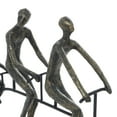 thumbnail image 5 of DecMode 13"W, 13"H Polystone Modern People Sculpture, Brass, 5 of 9