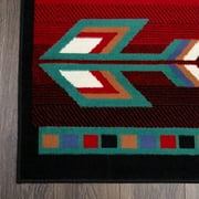 Home Dynamix Premium Sagrada Southwestern Geometric Runner Area Rug, Black/Red, 19x72