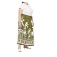 thumbnail image 3 of Oussum Women's Skirts A-Line Long Maxi Rayon Elastic Waist Midi Skirt, Green, 3 of 6