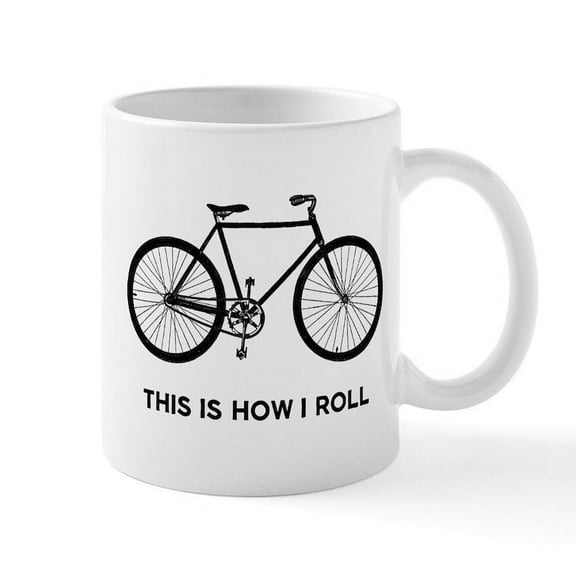 CafePress - This Is How I Roll Bicycle Mug - 11 oz Ceramic Mug - Novelty Coffee Tea Cup