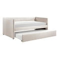 thumbnail image 3 of Beige fabric daybed with wooden frame and trundle / Fits well in transitional bedrooms, 3 of 4