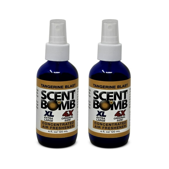 Scent Bomb Tangerine Blast Air Freshener 4 oz Spray 2-Pack, Long-Lasting Odor Eliminator for Home & Car, Effective Deodorizer Spray for Kitchen, Bathroom, Fresh Room Spray & Smell Neutralizer
