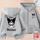 thumbnail image 2 of Sanrio-Sudadera con capucha de algodón puro para niños, cárdigan con cremallera, chaqueta de dibujos animados, ropa Kuromi, regalo de vacaciones, novedad de 2024, 2 of 5