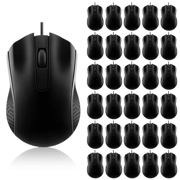 Ratón con cable Bonuci, 30 unidades, USB, 3 botones, para PC, escritorio y portátil