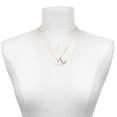 thumbnail image 2 of Delight Jewelry Silver-tone White ''Big Sister'' with Heart - Large Goldtone Crystal Initial - L - Charm Necklace, 17.5"+2", 2 of 4
