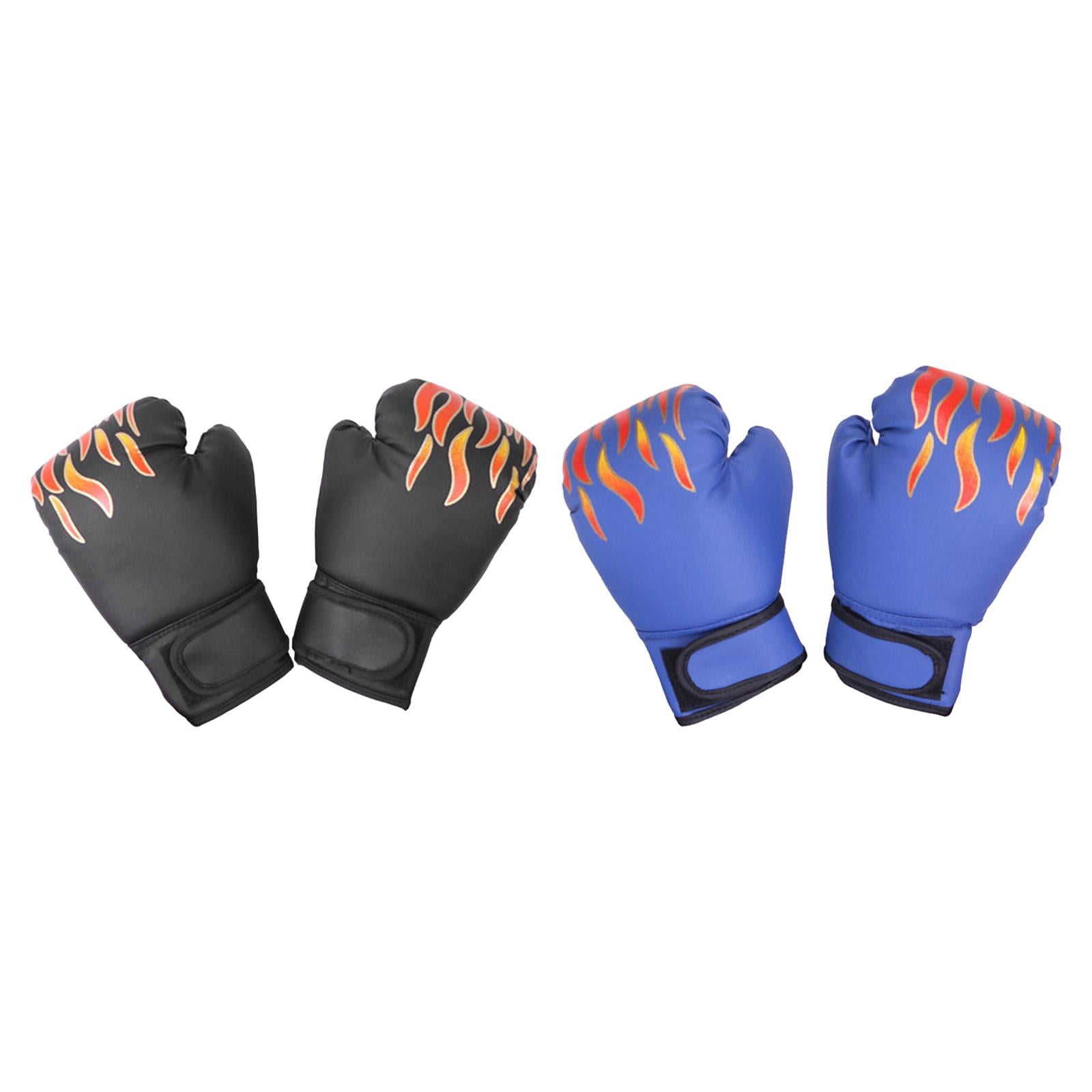 Baoblaze 2 Pair of Kids Boxing Gloves Beginners Home Gym Punching Bag Sparring Gloves Black and Blue