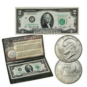 First Commemorative Mint Bicentennial Dollar & 1976 Series $2 Bill