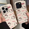 thumbnail image 2 of Sanrio Hello Kitty Étui de Téléphone Mignonne pour iPhone 15 14 13 12 11 Pro Max XR Mini TP Max 7 8 Plus Protection Écran Complète Anti-Chute Blanche pour iPhone 12Pro Max, 2 of 5