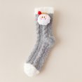 thumbnail image 2 of Fabrcox Fuzzy Slipper Socks for Women, Cute Mid-Calf Non Slip Winter Warm Casual Christmas Pattern Indoor Floor Socks for Home Lounging (Gray), 2 of 6