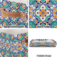 thumbnail image 5 of CURLYOOT Mexican Cube Storage Bin, 13 x 13 x 13 Storage Cube Bins for Organizing, Mexican Tile Fabric Foldable Closet Baskets with Handles for Closet, Shelves, Clothes, 5 of 7