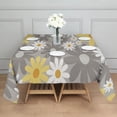 thumbnail image 3 of Gray Daisy Flower Yellow Blooms Pattern Square Tablecloth,Waterproof Square Table Cover,Wipeable Spillproof Washable Table Cover for Home Kitchen Party Decor 52"x52"(132x132cm), 3 of 6