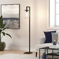 thumbnail image 3 of Evelyn&Zoe Malva 67.75" Tall Floor Lamp with Glass shade in Blackened Bronze/Clear, 3 of 12