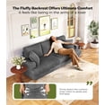 thumbnail image 3 of Welzona 87" Corduroy Sofa, Modern 3-Seater Couch with 2 Throw Pillows, Tool-Free Assembly, Grey, 3 of 10