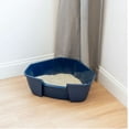 thumbnail image 5 of IRIS USA Large Corner Cat Litter Box with Scoop, Navy, 5 of 5