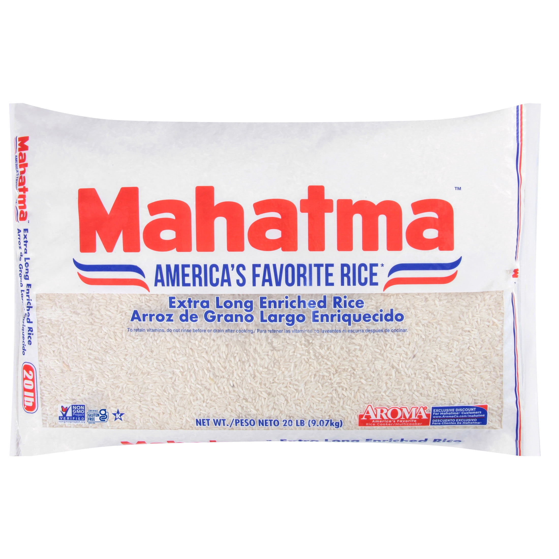 (2 pack) Mahatma Enriched Extra Long Grain White Rice, 20 lb Bag