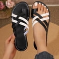 thumbnail image 5 of Womens Slide Sandals Slip On Crisscross Strap Comfortable Casual Lightweight for Everyday Walking Black,Size 9, 5 of 9