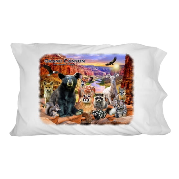Grand Canyon National Park Arizona AZ Animals Cougar Bear Deer Raccoon Novelty Bedding Pillowcase