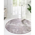 thumbnail image 3 of Unique Loom Aberdeen Collection Area Rug - Stanhope (5' 3" Round Violet/Light Brown), 3 of 10