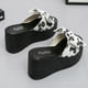 thumbnail image 4 of Amzcrzy Zapatos de mujer,Zapatos de mujer,Zapatillas de mujer, Sandalias con lazo y flores de boca de pez para mujer, cómodas zapatillas de suela gruesa Sandalias Mujer Zapatillas De Casa, 4 of 9
