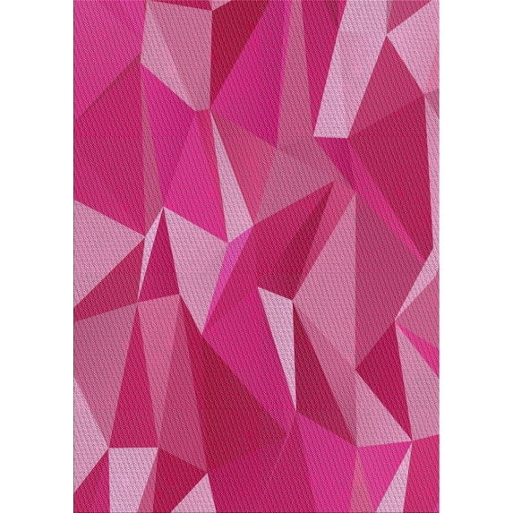 Ahgly Company Indoor Rectangle Patterned Dark Hot Pink Abstract Area Rugs, 2' x 3'