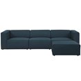 thumbnail image 3 of Modway Mingle Contemporary Modern 4-Piece Sectional Sofa Set in Blue, 3 of 4