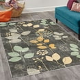 thumbnail image 2 of Floral Decorative Rug, Cartoon Style Arrangement of Fresh Spring Foliage with Abstract Dotted Line Stalks, Quality Carpet for Bedroom Dorm and Living Room, 6 Sizes, Dark Taupe, by Ambesonne, 2 of 4