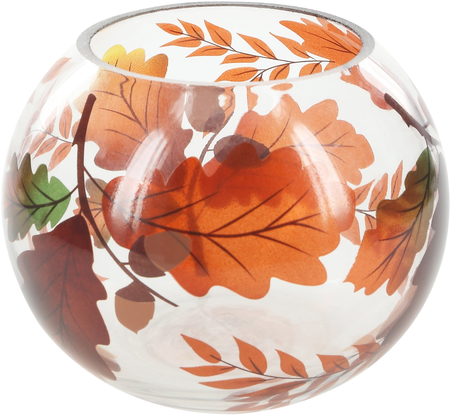 Paint Your Own Ceramic Keepsake Fall Leaves Round Candle Votive Lantern 