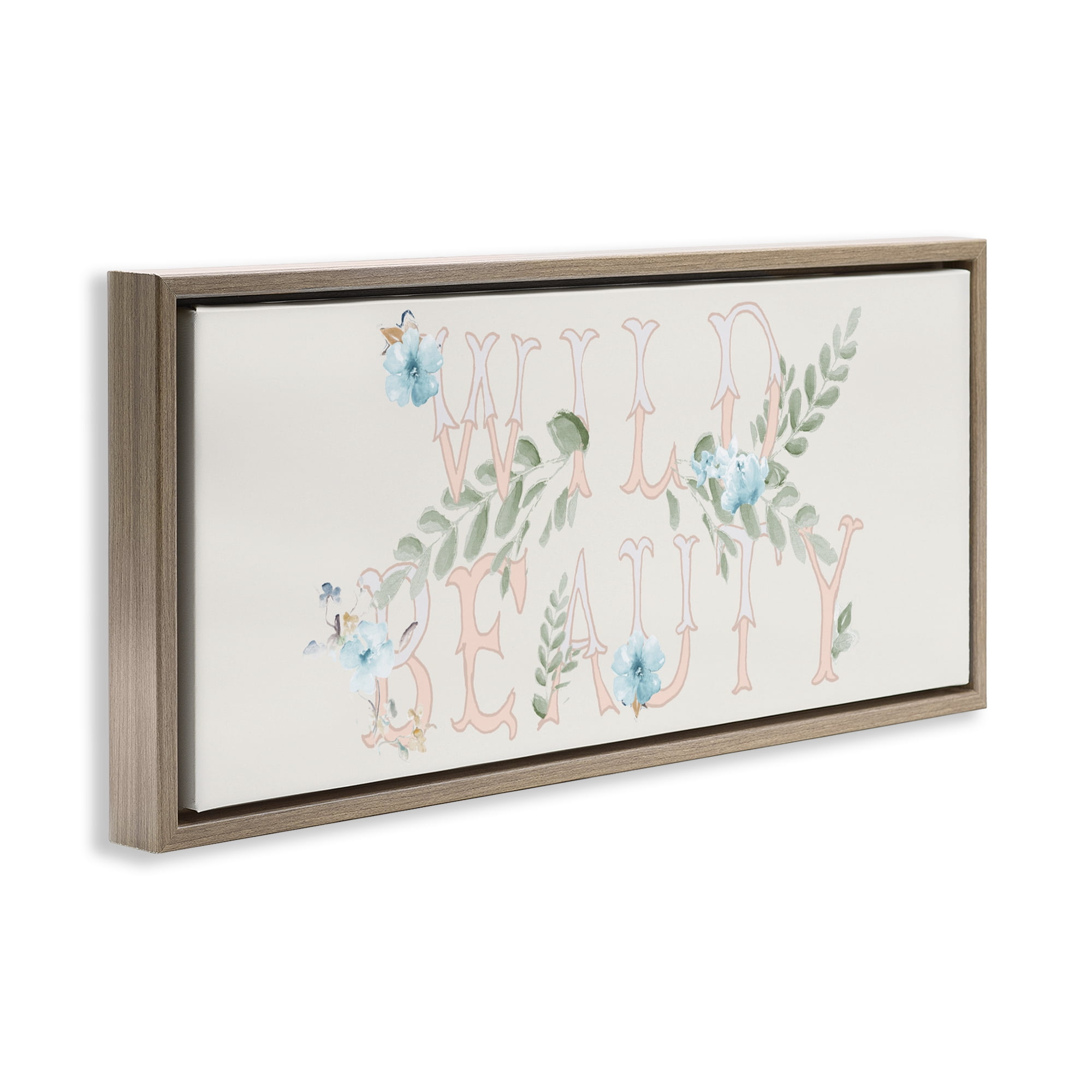 Stupell Industries Wild Beauty Florals Brown Framed Floater Canvas Wall Art, design by Patricia Pinto