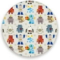 thumbnail image 2 of FREEAMG Cute Robot Pattern Coasters for Drinks Set of 2, Absorbent Ceramic Drink Coaster with Cork Base for Wooden Coffee Table, Cool Housewarming Gift for Home Decor, 2 of 5