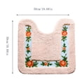 thumbnail image 3 of Toilet Mat U Shape, Luxurious Soft Floral Non Slip Toilet Contour Rug, Contour Bath Rug, Soft U Shaped Toilet Floor Mat for Toilet Sink Shower Side Home Hotel Decor 20 Inch, 3 of 7