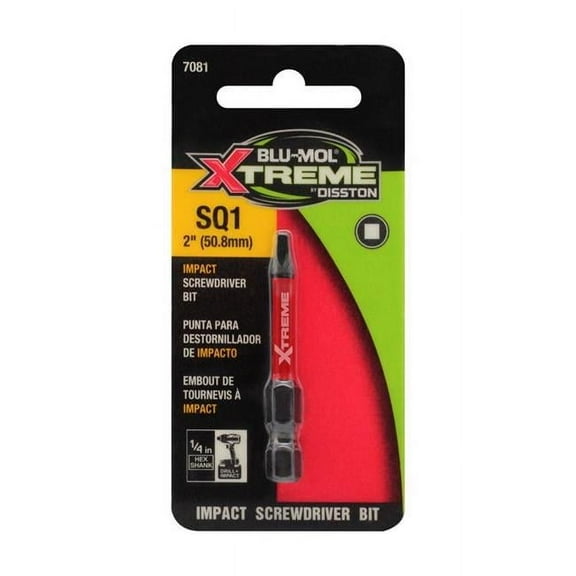 Blu-Mol Xtreme 2033982 1 x 2 in. Square S2 Tool Steel Screwdriver Bit - 2 Piece