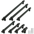 thumbnail image 1 of Modket M1608 Modern Euro Bar Cabinet Handle 304 Stainless Steel — 6-5/8" Overall Length, 5" (128mm) Hole Centers, Matte Black— 10-Packs, 1 of 6