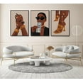 thumbnail image 2 of 3pcs Abstract African ethnic wall art Afro-bohemian style black women Canvas Poster Print Colorful Contemporary Collage Painting Picture Wall Decor For Living room, bedroom, 2 of 5