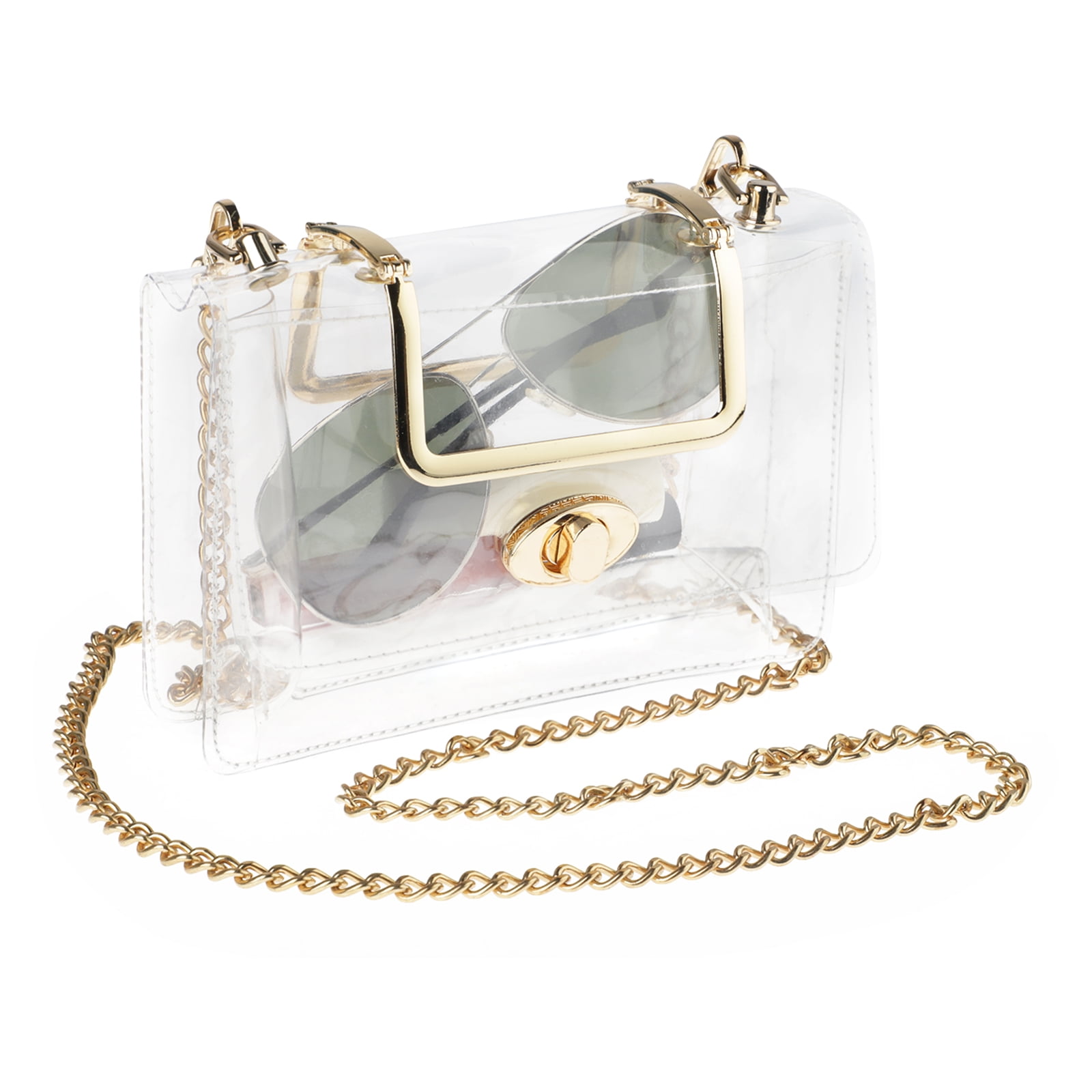 Women Ladies Transparent Purse with Removable Long Chain S SUNINESS Clear Stadium Bag Crossbody 