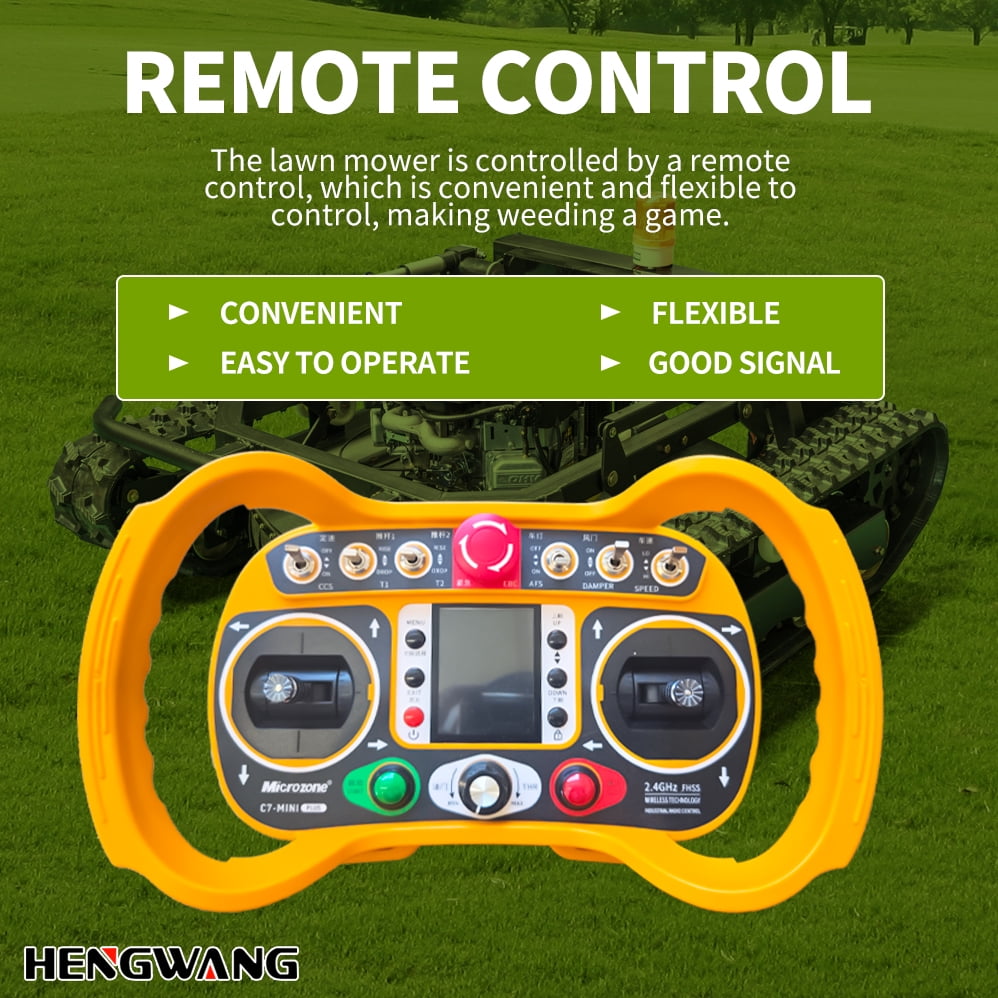 90cm Robotic Lawn Mowers, 22 Horsepower, With 51 Inch Snow Plow, Detachable  600m Remote Control, Track Off-Road, 65 Degree Climbing Angle