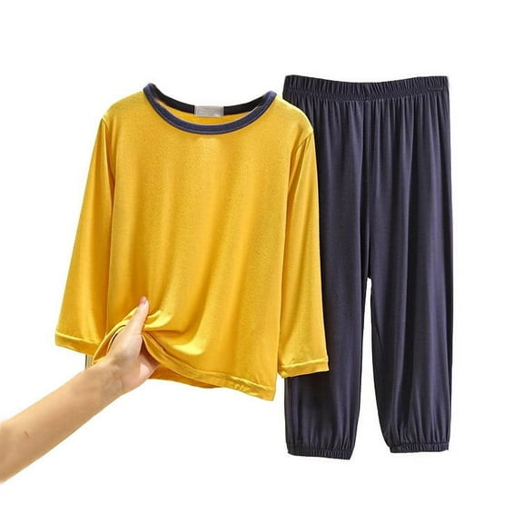 Toddler Girls Pajamas Set Solid Crewneck Top And Shorts Summer Pajamas Set Boys Pajamas Size 18-24 Months