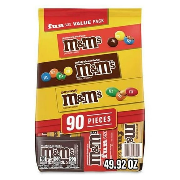 M&M'S CHOCOLATE VARIETY FUNSIZE STAND UP POUCH 49.92 OUNCES PER BAG
