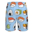 thumbnail image 6 of Disketp Men'S Swim Trunks Hawaiian Breathable Surf Beach Swimsuits Mesh Lining Beach Shorts With Pockets-Kawaii Sushi (2), 6 of 9