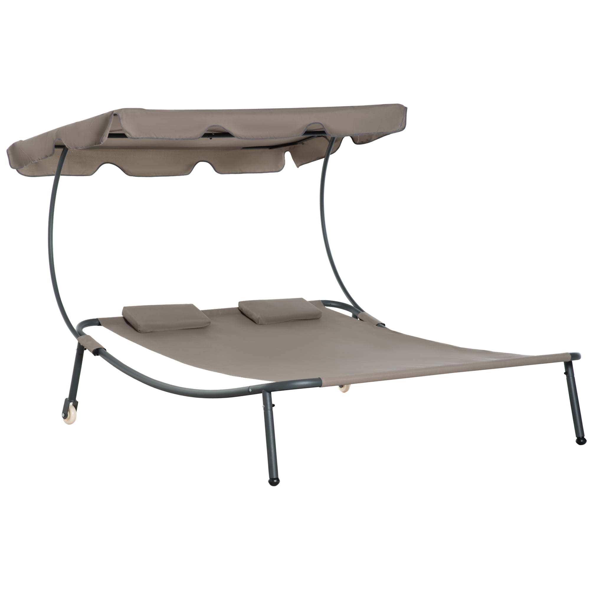 Grey Hammock With Stand Portable Outdoor Recliner Sun Bed Garden Patio Decking 