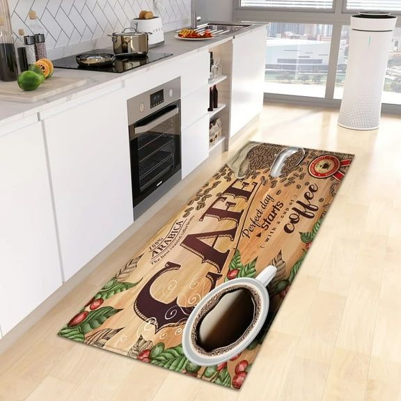 Coffee Kitch Floor Mat House Living Room Bedroom Balcony ration Carpet Home Hallway Entrance Door Ba