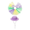 thumbnail image 2 of 7 Inch Goose Duck Figurine Mardi Gras Outfit Set, Colorful Skirt Hat Accessory Kit, Soft Lightweight Interchangeable Costume, Festive Dress Up Decor for Tabletop Shelf Holiday Ornament, 2 of 9