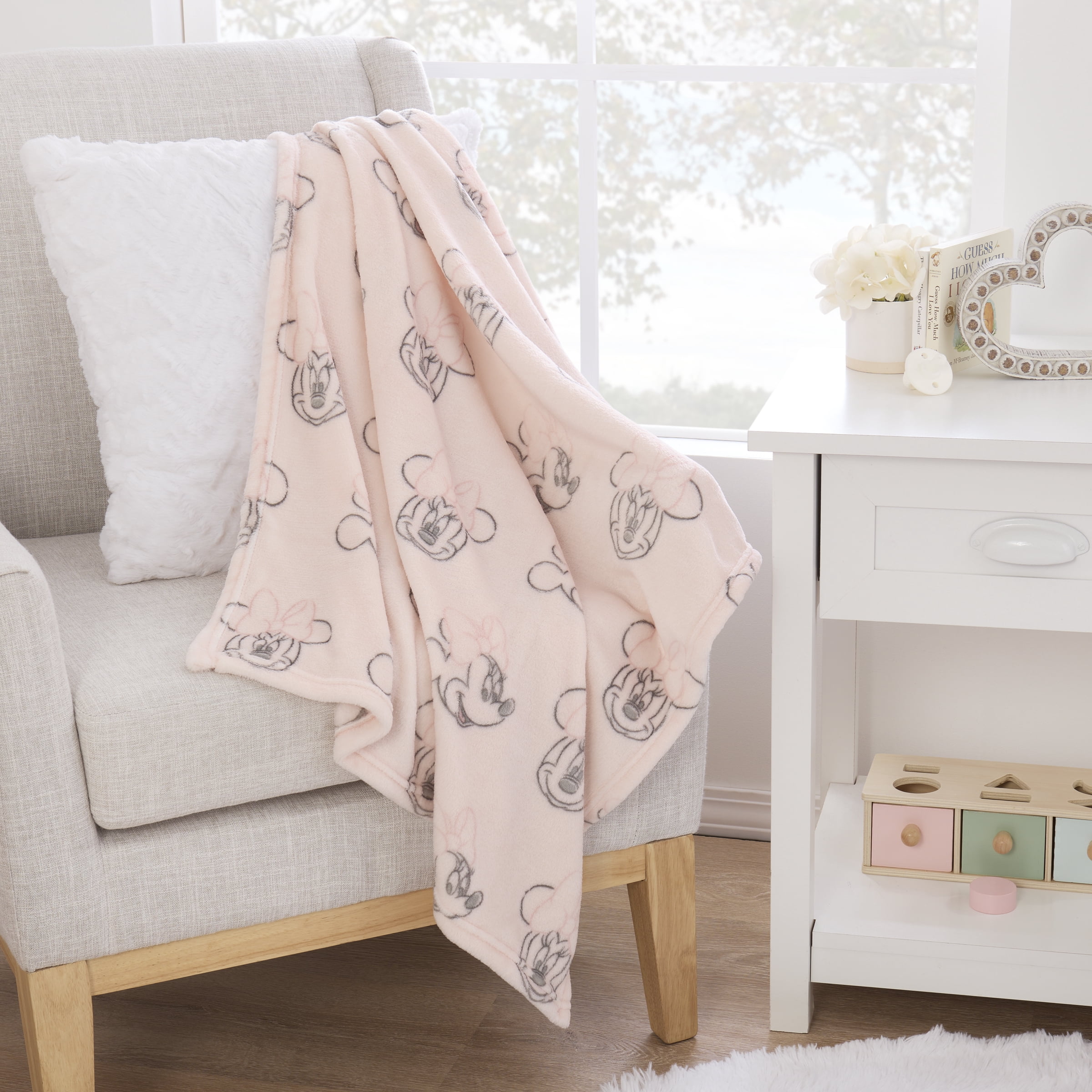 Minnie Mouse Allover Print Baby Blanket, Infant Girl, Pink