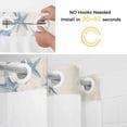 thumbnail image 2 of No Hook Shower Curtain with Snap in Liner, Blue Green Sea Starfish Waterproof Bath Curtain Double Layers with See Through Top Window, Marine Life on Retro Linen Hotel Shower Curtains 48x72in, 2 of 9